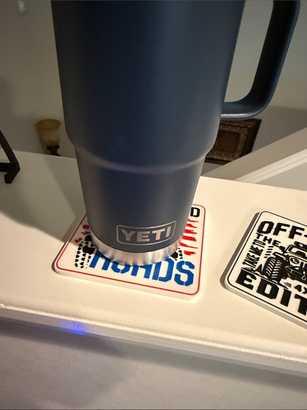 Off-Road Edition 4x4 3D printed sign and coaster  - Black and Red/Blue - Picture 6 of 7